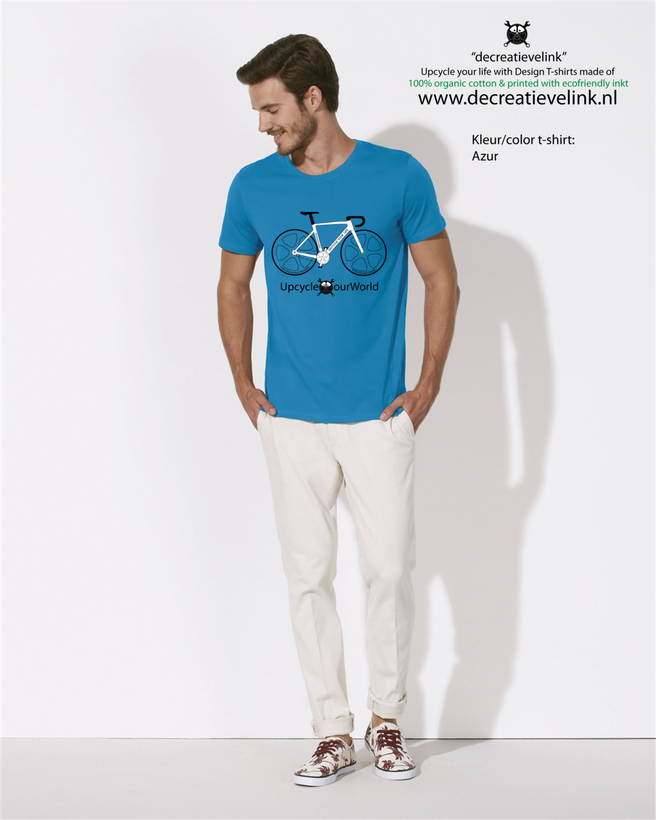 Decreatievelink Fair Wear T-shirt Kleur Azur