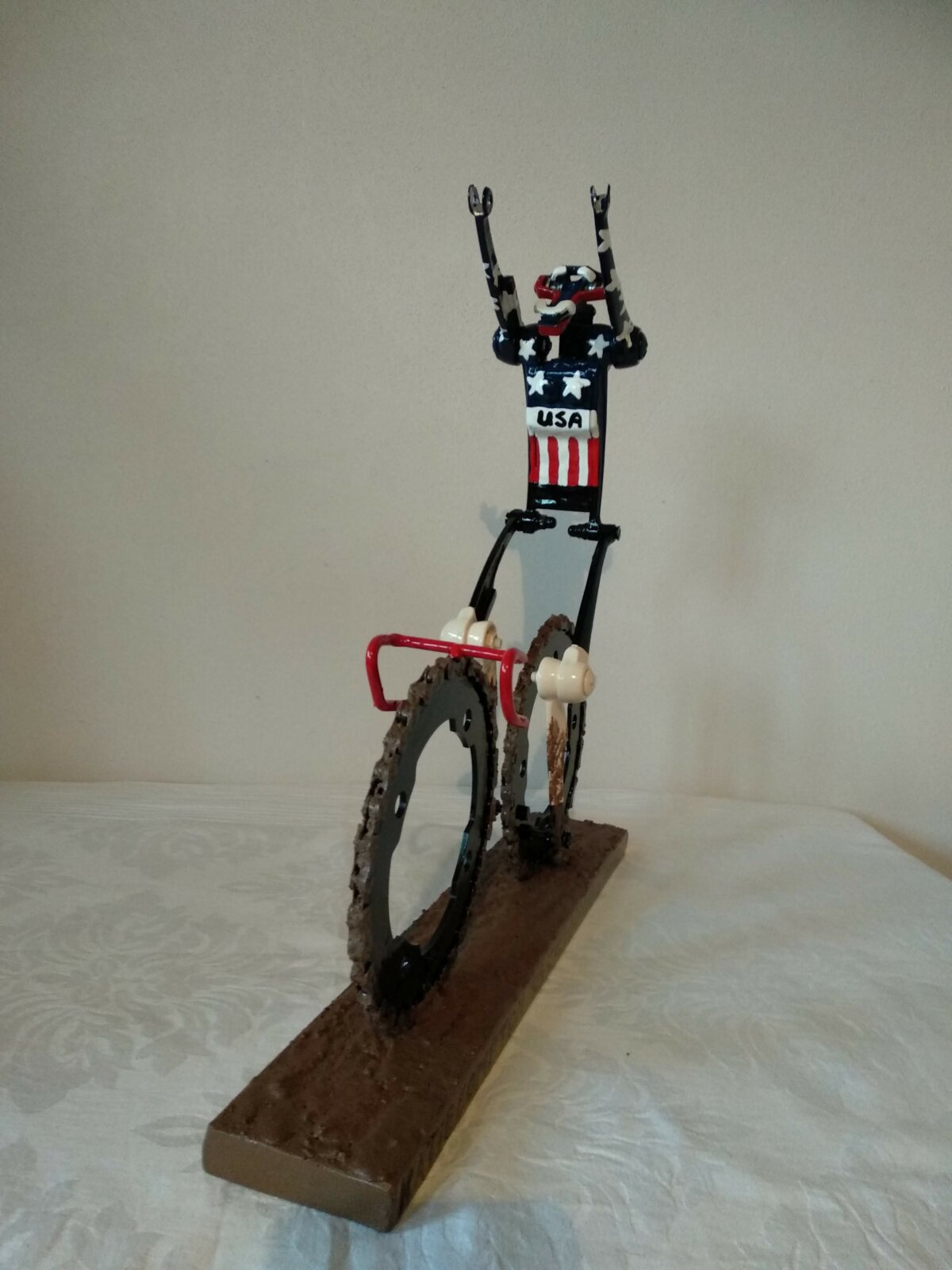 USA National Champion Cyclist Victory Pose Hubert Decreatievelink Van Soest
