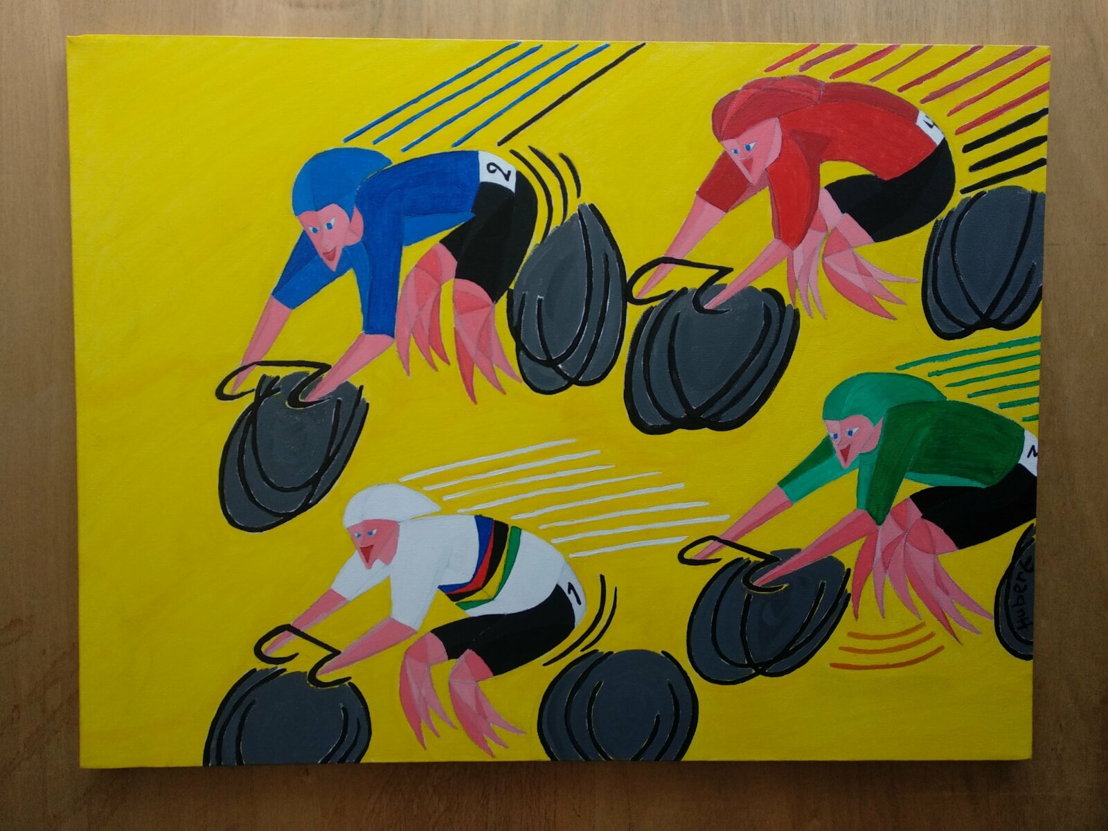 Keirin Baanwielrennen Trackcycling Painting Hubert Decreatievelink Van Soest