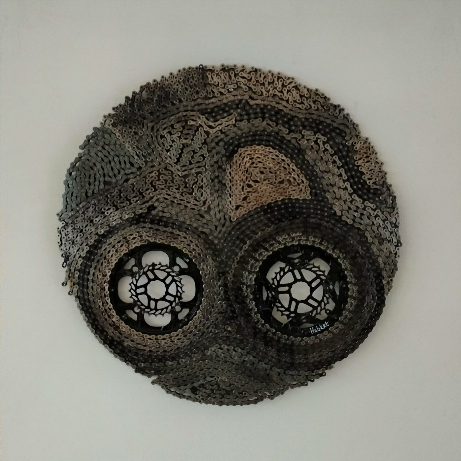 Metal Cycling Artwork Bikechain Pointilism Timetrial Cyclist Hubert Van Soest Decreatievelink Netherlands
