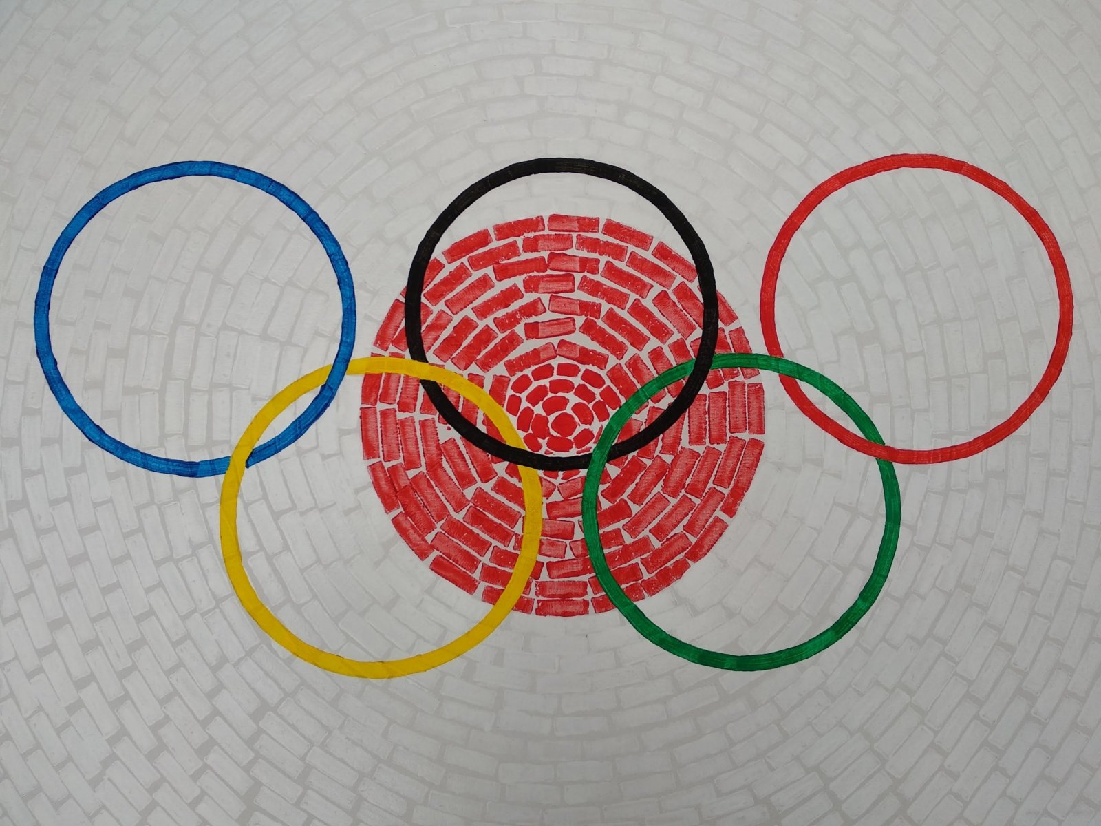 Olympic Flag And Japanse Flag For Olympic Games Tokyo 2021 Cycle Art