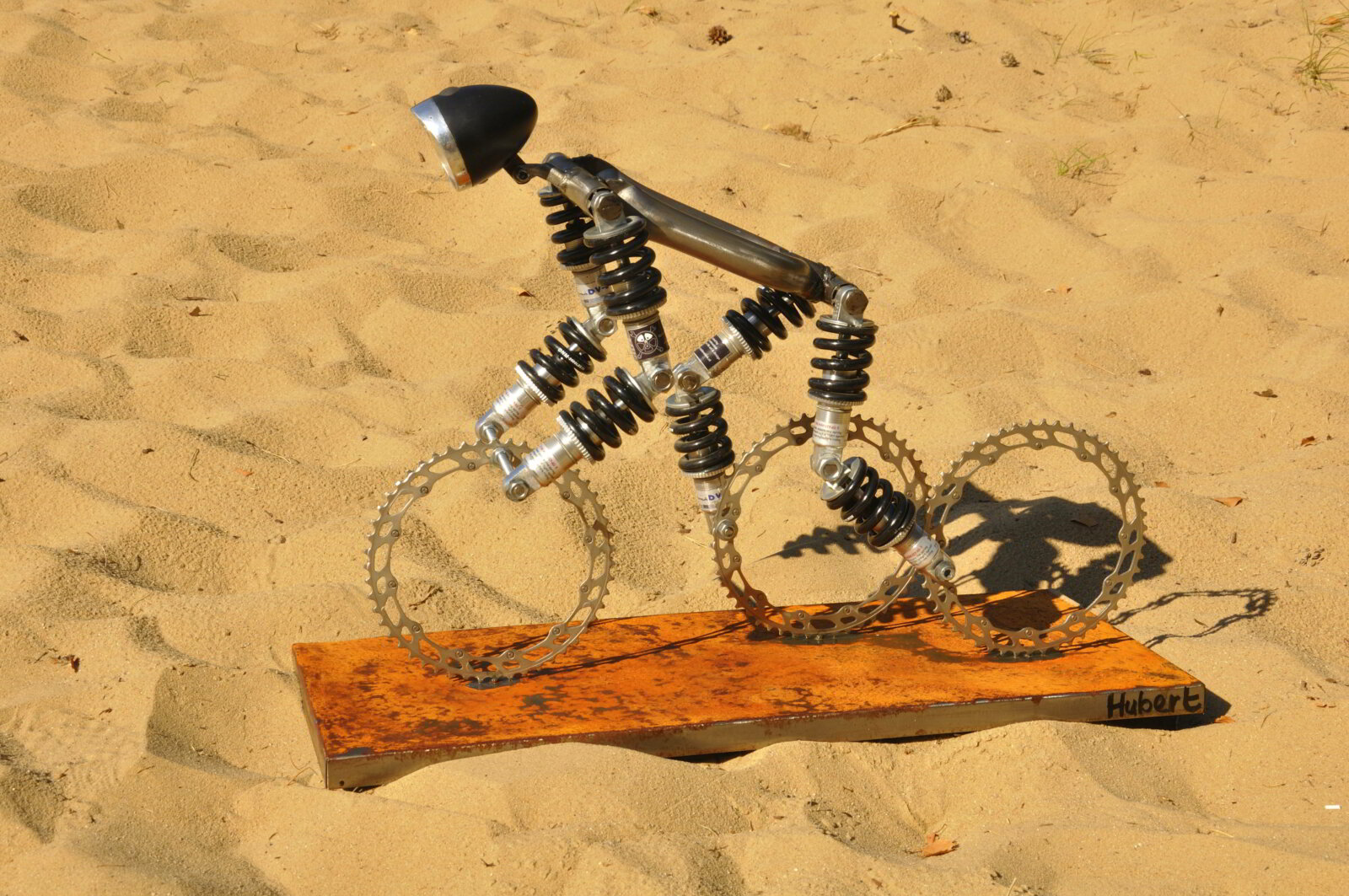 Sculptuur Mountainbiker Fietskunstwerk Cyclingartist Hubert Decreatievelink Van Soest