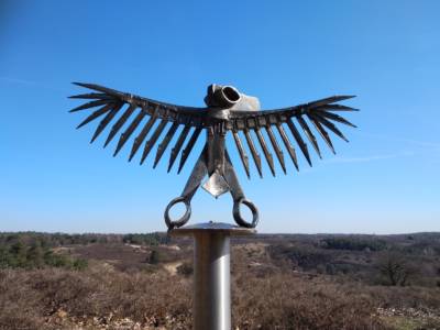 Animalized Iron Eagle Sculpture Backside Posbank NL Upcycle Art By Decreatievelink