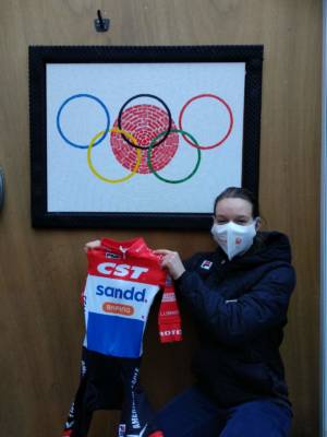 Dutch National Champion MTB Anne Tauber With Cyclingart Painting Olympic Dream Tokyo 2021
