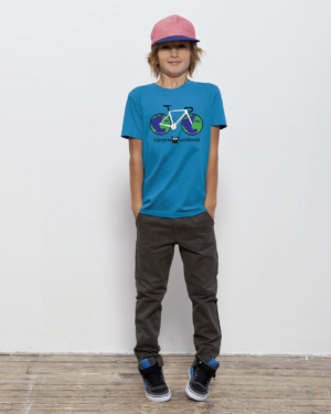 Upcycle Our World Kids T-shirt Azur Blauw